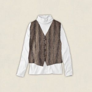 Tan and black snakeskin print vintage vest